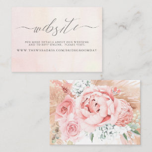 Pampas Grass Floral Wedding Website Business Card Visitenkarte