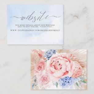 Pampas Grass Floral Wedding Website Business Card Visitenkarte