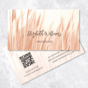 Pampas Grass Foto   QR Code Business Card Visitenkarte