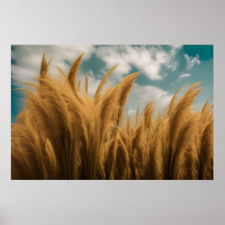 Pampas Grass Foto Realistisch Poster