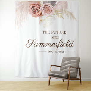 Pampas Grass Foto Stand Brautparty Hintergrund Wandteppich