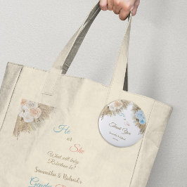 Pampas Grass Gender Reveal Party Vielen Dank Button