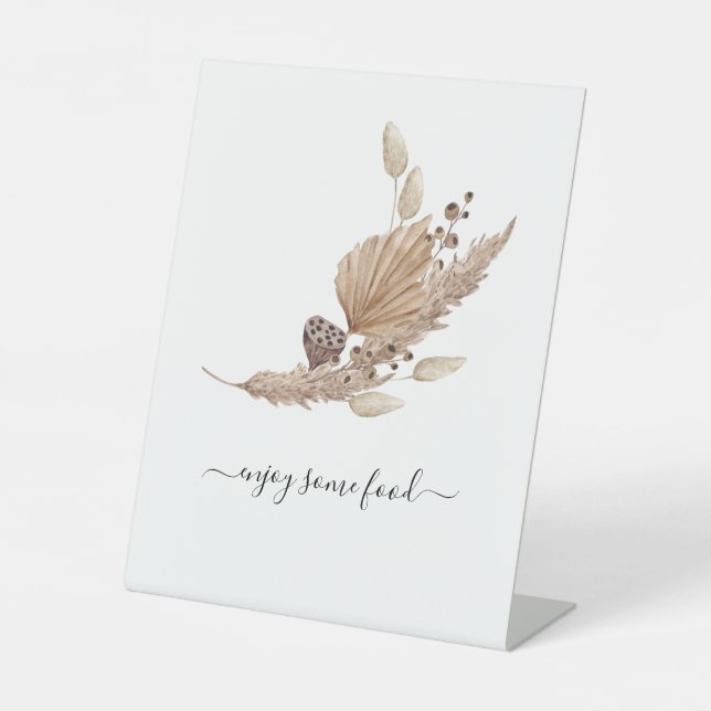 Pampas Grass Genießen Sie ein Baby-Duschzeichen Sockelschild (Vorderseite)