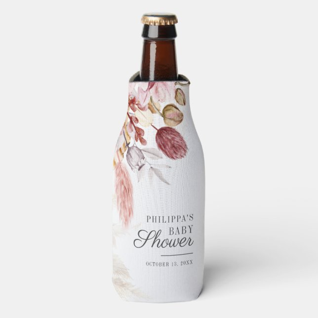 Pampas Grass getrocknete Palmen Terracotta Kinderd Flaschenkühler (Flaschenvorderseite)