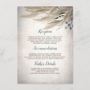 Pampas Grass Greenerity Hochzeitsinformationen Begleitkarte