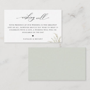 Pampas Grass Hochzeit am Strand wünschend gut Begleitkarte