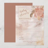 Pampas Grass |Hydrangeas Baby Dusche Word Scramble