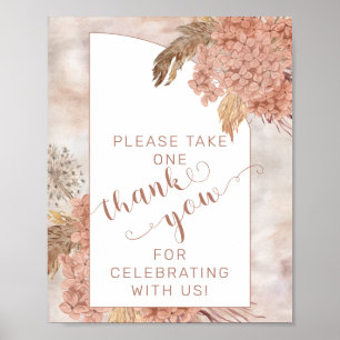 Pampas Grass Hydrangeas Bitte nimm dir einen Dank Poster