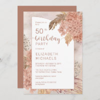 Pampas Grass Hydrangeas Blooms 50. Geburtstagspart