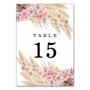 Pampas Grass Lila Hochzeit Tischnummer
