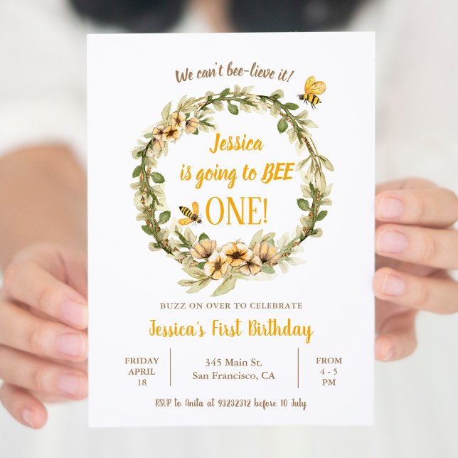 Pampas Grass Little Bunny Turning One Birthday I Einladung (Von Creator hochgeladen)