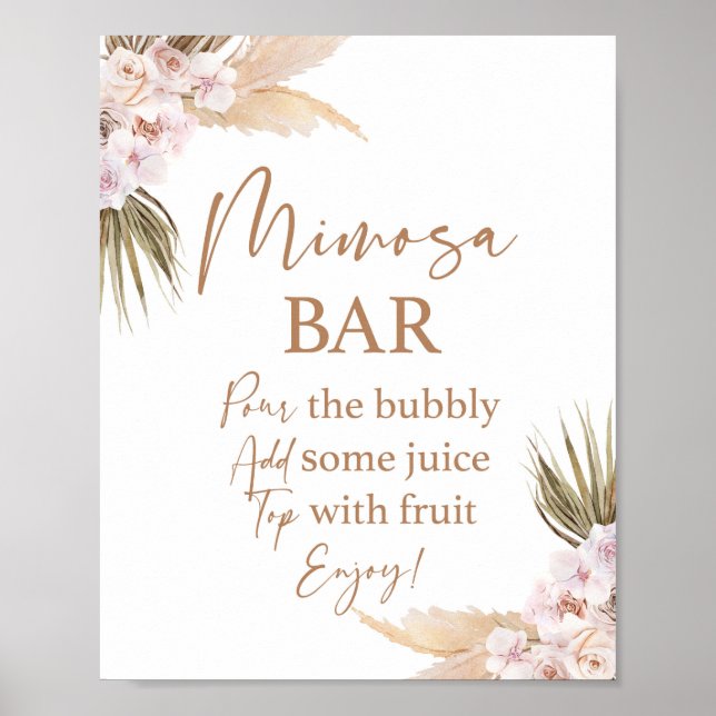 Pampas Grass Mimosa Bar Poster (Vorne)