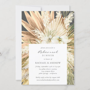 Pampas Grass Modern Boho Hochzeit Probe Dinner Einladung