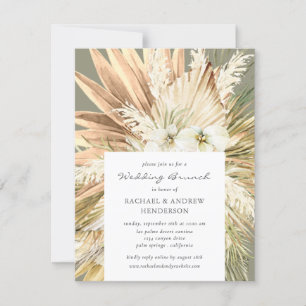 Pampas Grass Modern Boho Wedding Brunch Sage Einladung