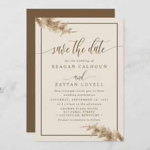 Pampas Grass Moderne Kalligrafie Save the Date