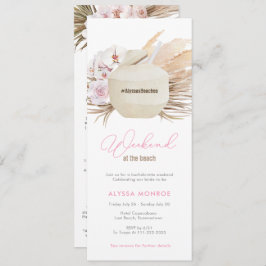 Pampas Grass Neutrals Beach Weekend Bachelorette Einladung