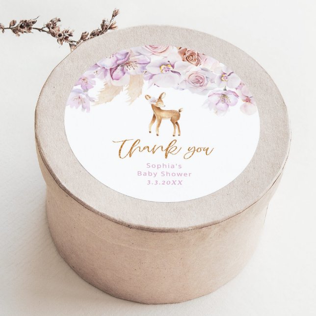 Pampas grass oh irer lilac Baby Dusche Gefallen An Runder Aufkleber (Von Creator hochgeladen)