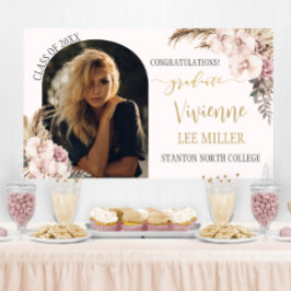 Pampas Grass Orchid Foto Graduation Party Banner