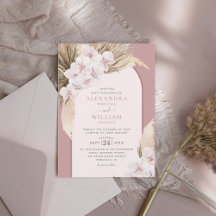 Pampas Grass Orchids Dusty Rose Tropische Hochzeit