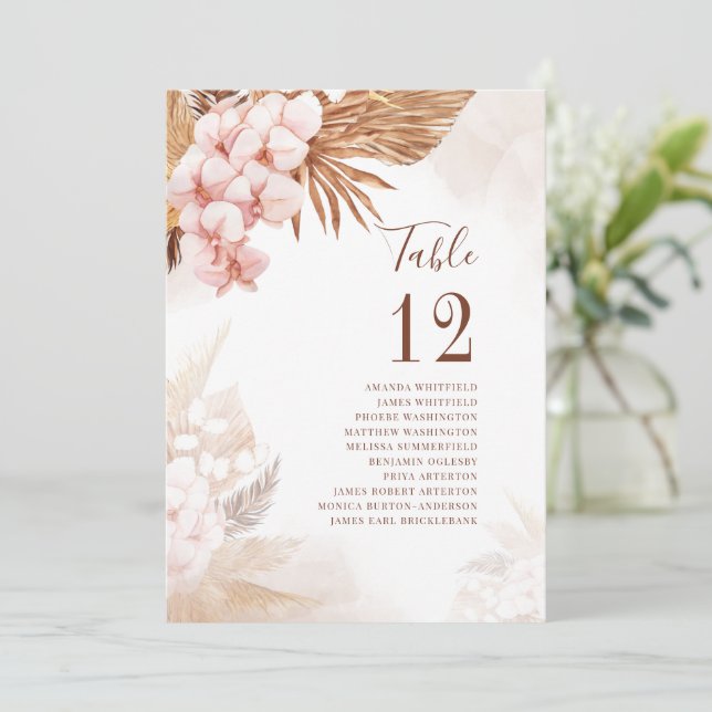 Pampas Grass Palms Terracotta Tischnummer 12 (Stehend Vorderseite)