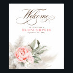 Pampas Grass Pink Blumenrosa Begrüßungszeichen Poster<br><div class="desc">Pampas Gras Brautparty / Babydusche / Verlobungsfeier ...  Begrüßungszeichen</div>