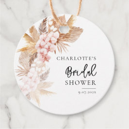 Pampas Grass Pink Brautparty Geschenkanhänger