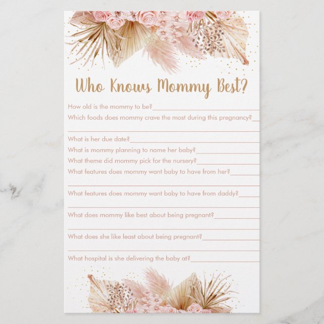 Pampas Grass Pink Floral, die Mommy Best Game kenn (Vorderseite)