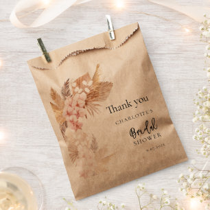 Pampas Grass Pink Floral Vielen Dank Brautparty Geschenktütchen