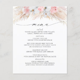 Pampas Grass Pink Florals Tropisches Menü