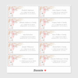 Pampas Grass Pink Gastnamen Adressenmarken Aufkleber