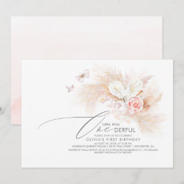 Pampas Grass Pink Little Miss Onederday Einladung