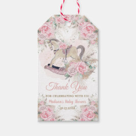 Pampas Grass Pink Rocking Horse Kinderdusche Geschenkanhänger