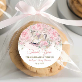 Pampas Grass Pink Rocking Horse Kinderdusche Runder Aufkleber