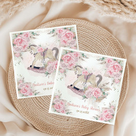 Pampas Grass Pink Rocking Horse Kinderdusche Serviette