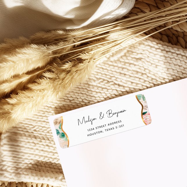 Pampas Grass Proteas Wedding RSVP Return Address (Von Creator hochgeladen)