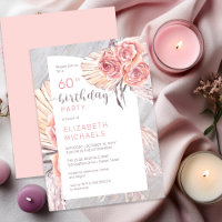 Pampas Grass |Rosa Rose Blooms 60. Geburtstagspart