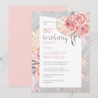 Pampas Grass |Rosa Rose Blooms 80. Geburtstagspart