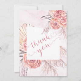 Pampas Grass |Rosa Rose Blooms Babydusche Dankeskarte