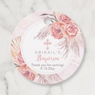 Pampas Grass Rosa Rose Blooms Girl Baptisse Geschenkanhänger
