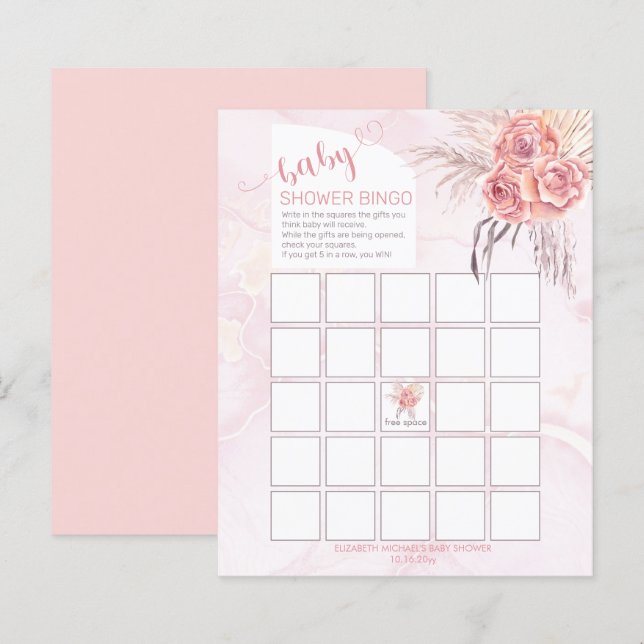 Pampas Grass | Rose Blooms Baby Showcard Bingo Car (Vorne/Hinten)