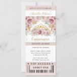 Pampas Grass Rose Quinceañera Sweet 16 VIP Ticket Einladung<br><div class="desc">Personalisieren Sie diese schicke Quinceañera / Sweet 16 VIP Ticket-Stil Einladung mit Ihrem Party Details einfach und schnell, einfach drücken Sie die Schaltfläche Anpassen, um den Stil und die Platzierung des Textes weiter zu ordnen und zu formatieren. Mit wunderschönen, blüten Rose und boho Pampas Gras. Alle Texte sind editierbar! Passende...</div>