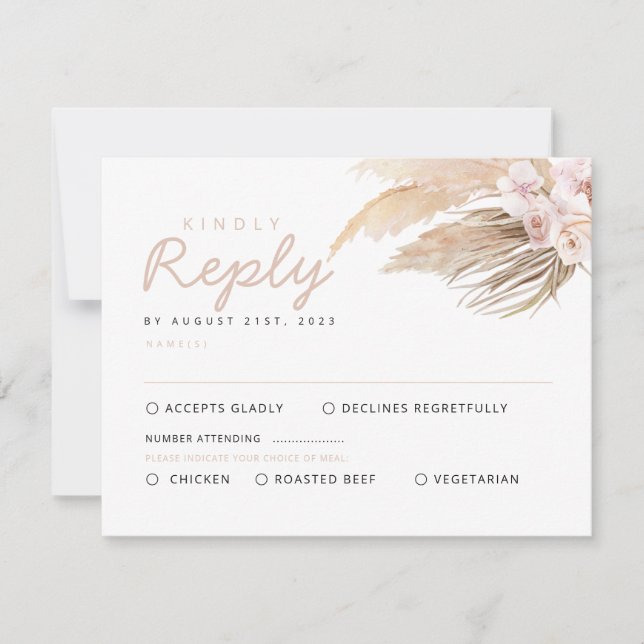 Pampas Grass RSVP Cards (Vorderseite)