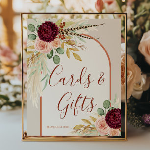 Pampas Grass Rustic Boho Terracotta Card und Gesch Poster