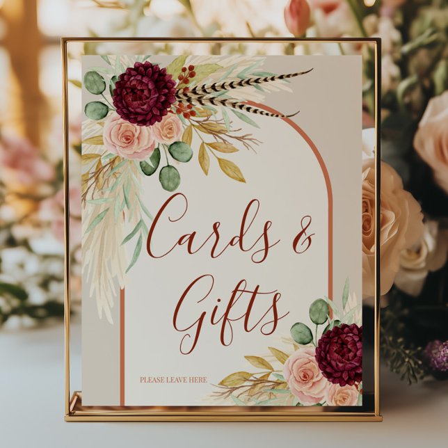 Pampas Grass Rustic Boho Terracotta Card und Gesch Poster (Von Creator hochgeladen)