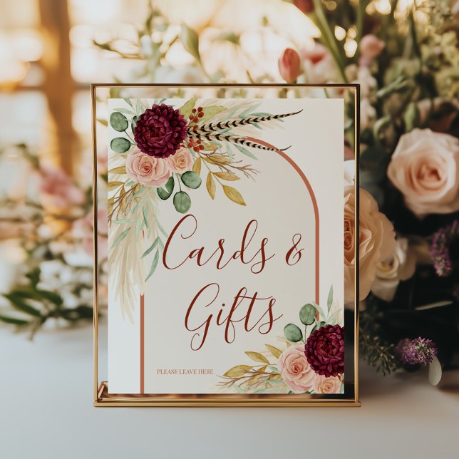 Pampas Grass Rustic Boho Terracotta Card und Gesch Poster (Von Creator hochgeladen)