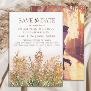 Pampas Grass Rustikale Bohemische Hochzeit Save The Date