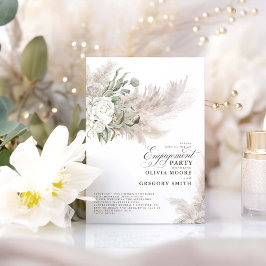 Pampas Grass Sage Grüne Blumenengagierte Partei Einladung