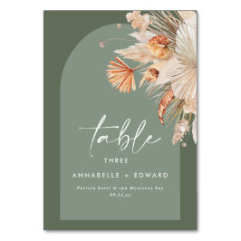 Pampas Grass Sage Grünrost Bohemisch modern Tischnummer