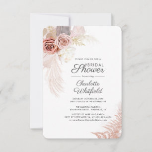 Pampas Grass Script Terracotta Brautparty Einladung