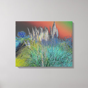 Pampas Grass Solarized - Digitale Manipulation Leinwanddruck